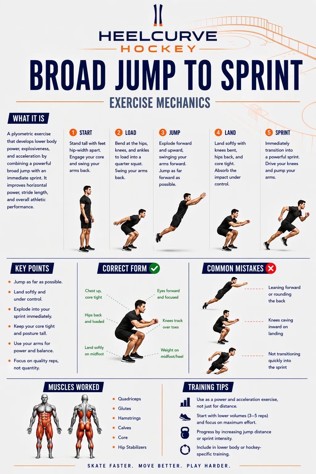Broad jump to sprint diagram